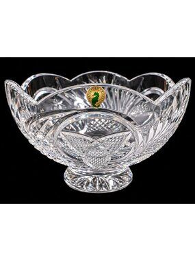 Waterford 10" Crystal Heritage Of Ireland Scalloped Footed Centerpiece Bowl